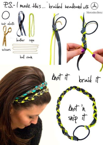 Braided Headband with Hair Elastic (bests of pinterest here)
