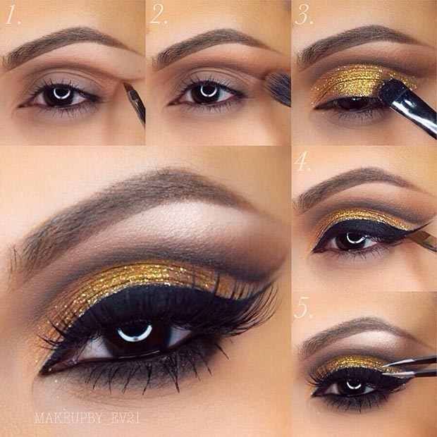 Pictorial for Gold Eye Makeup Look