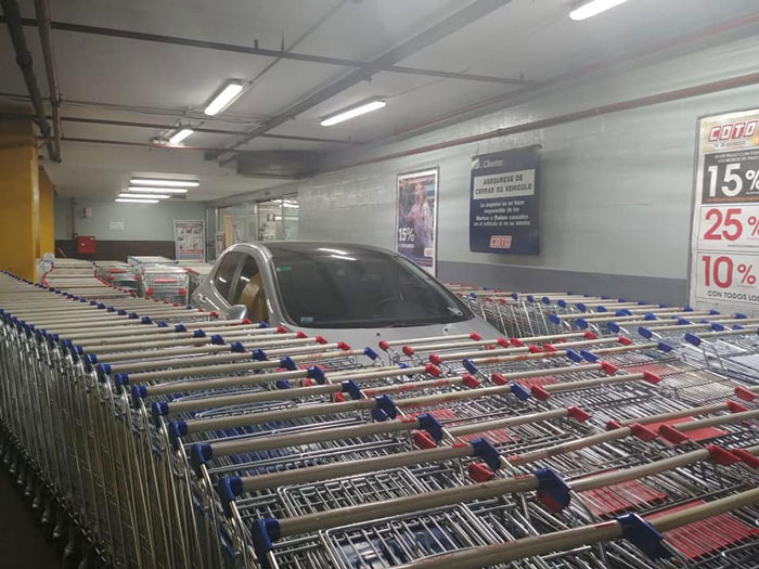 Someone Parked Wrong And Shop Clerks Took Revenge