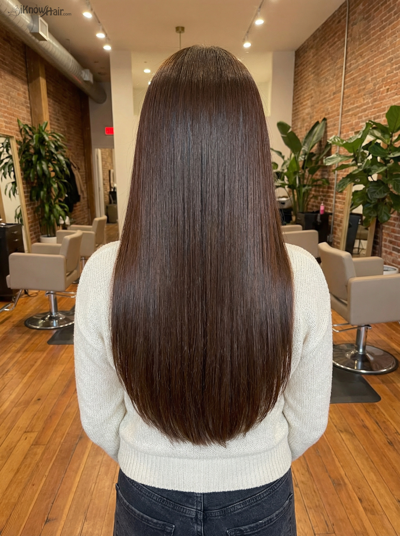 Classic Straight Cut with Mirror Shine - brown long straight hairstyle 2026