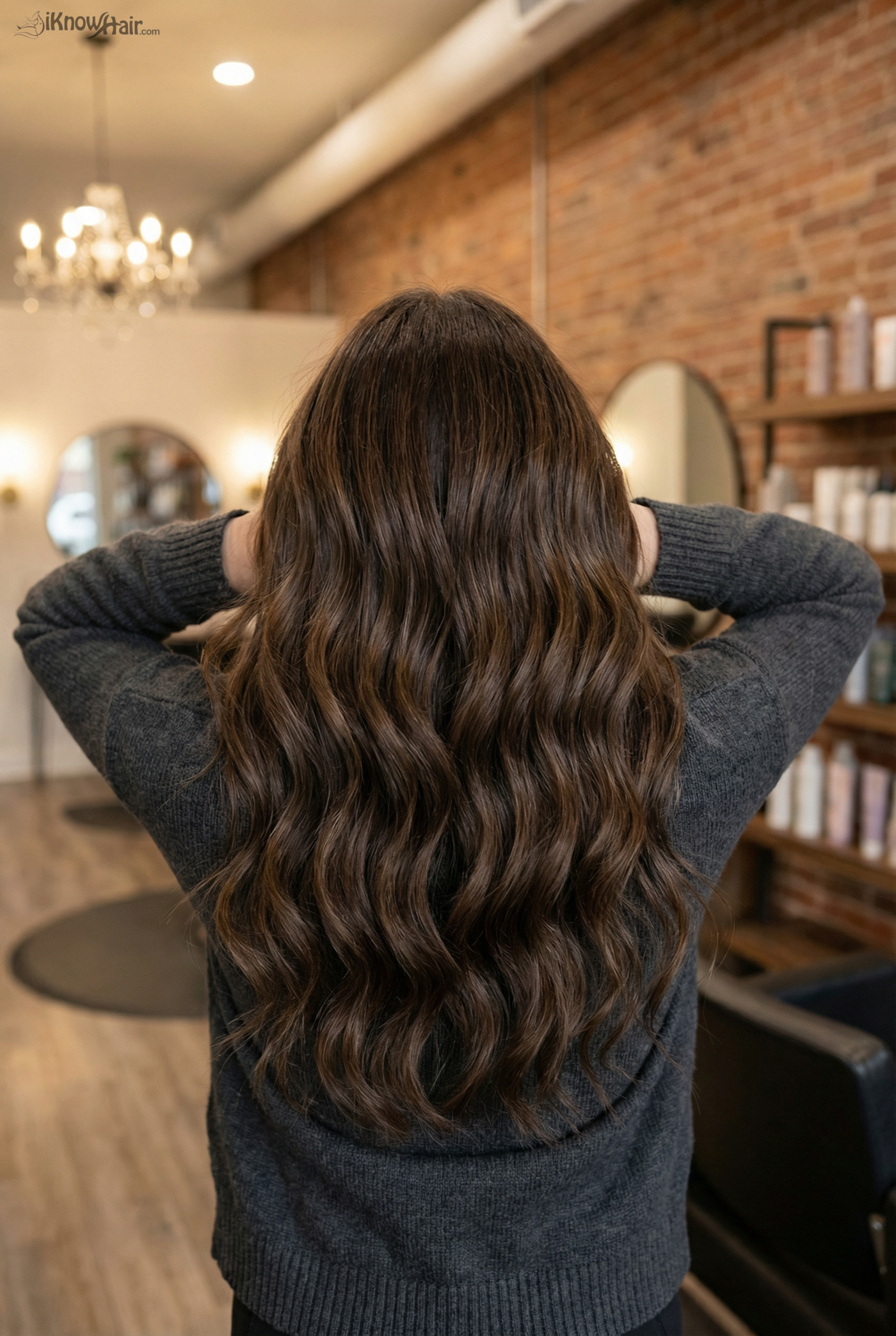 Dynamic Textured Waves - brown long straight hairstyle 2026