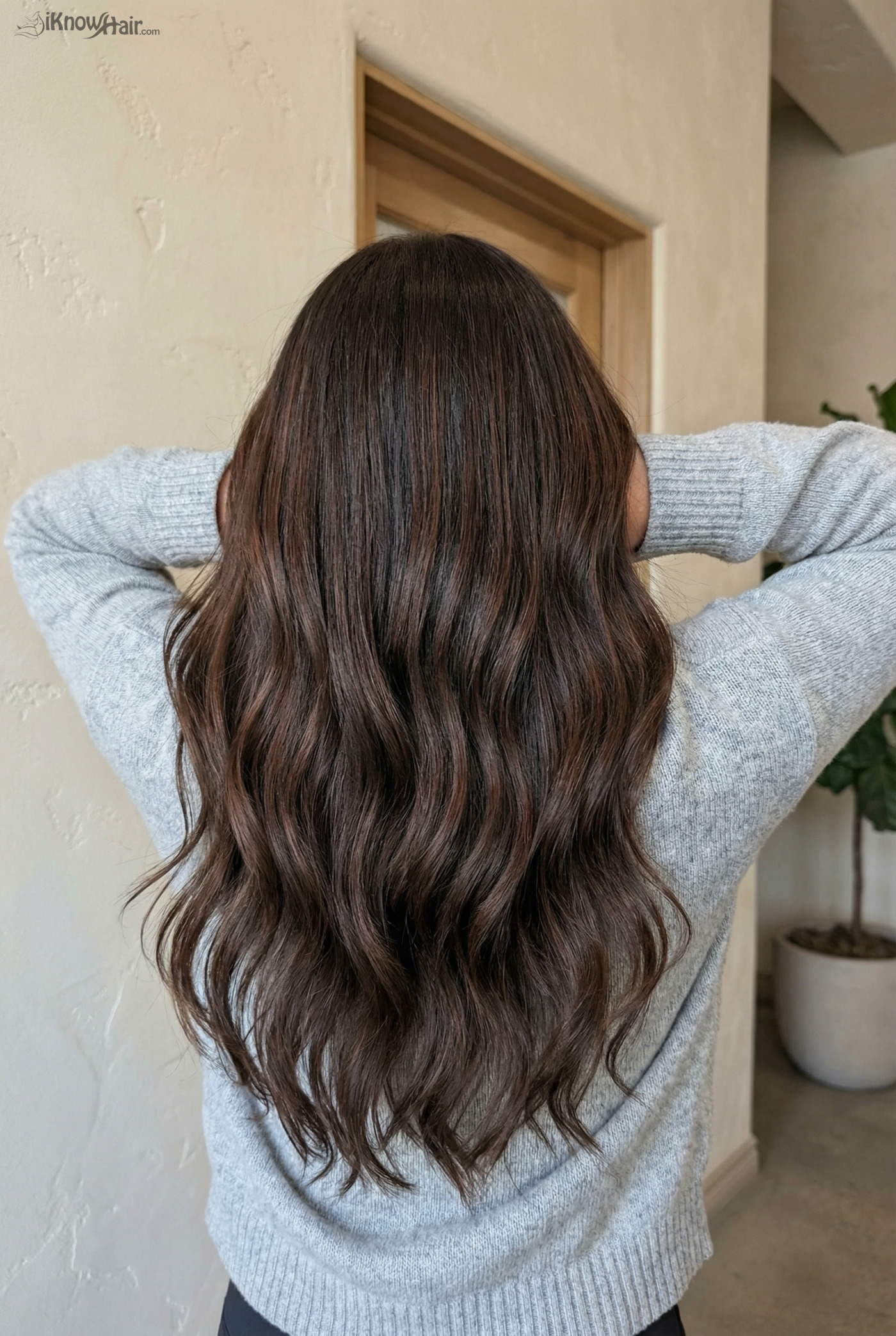 Glistening Waves with Balayage - brown long straight hairstyle 2026