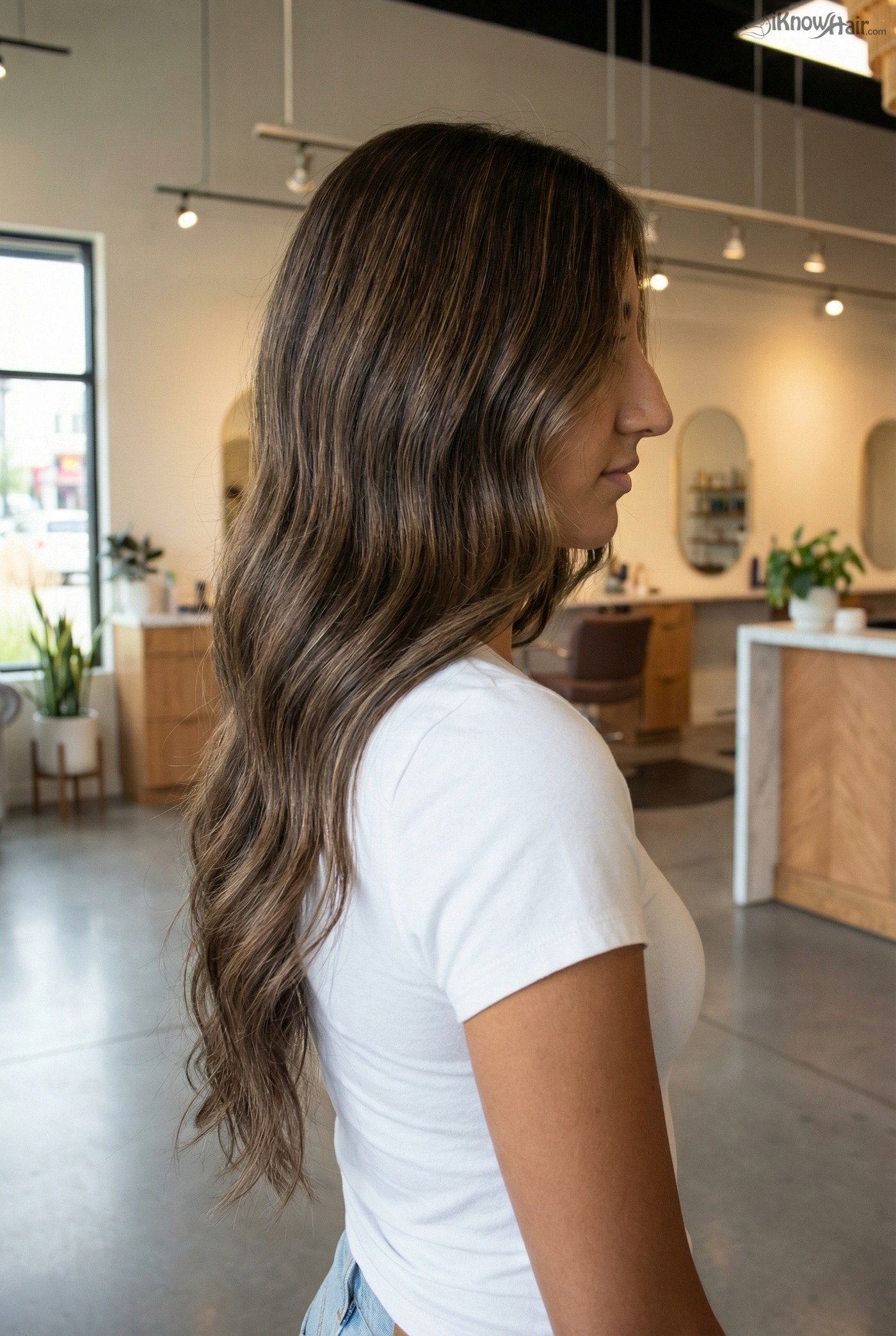 Glossy Waves with Healthy Sheen - brown long straight hairstyle 2026