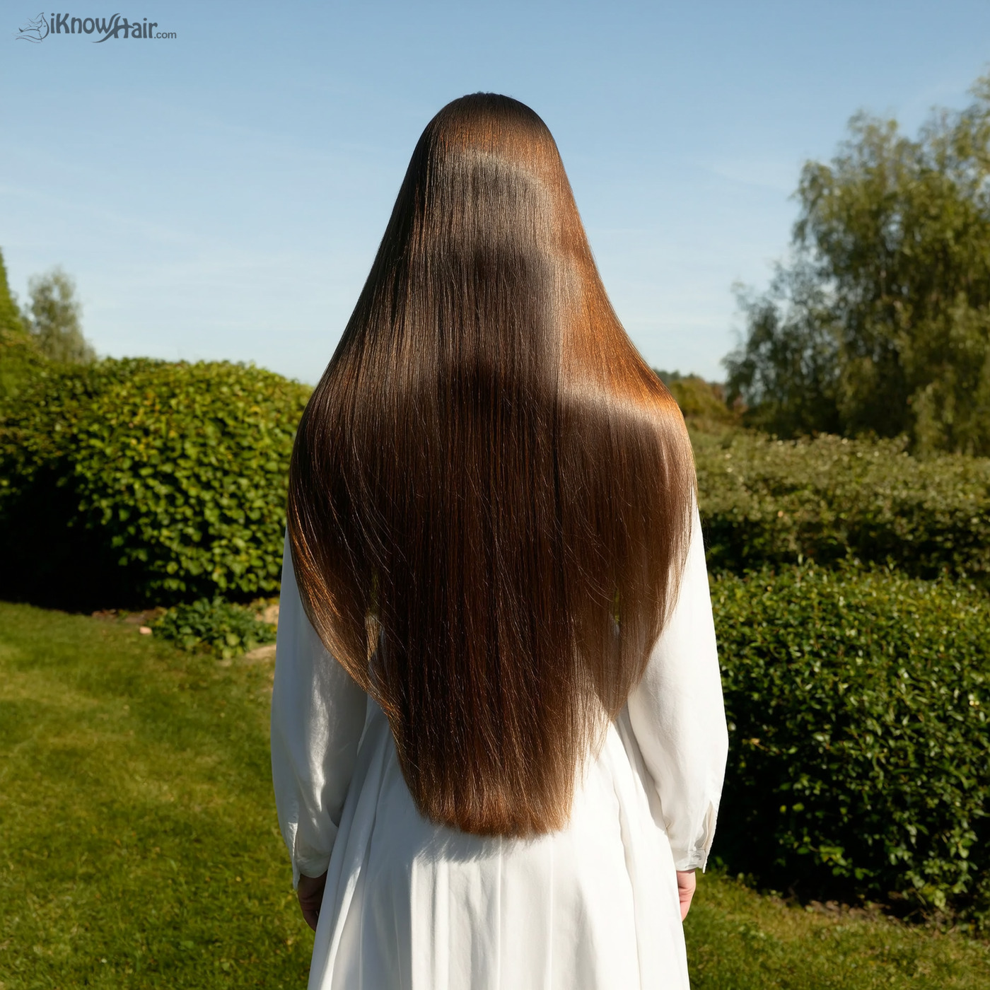 Healthy blonde hair with glass-like shine