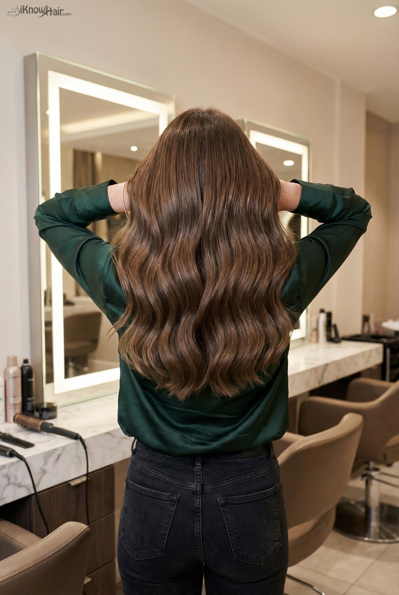Luxurious Waves with Glossy Finish - brown long straight hairstyle 2026