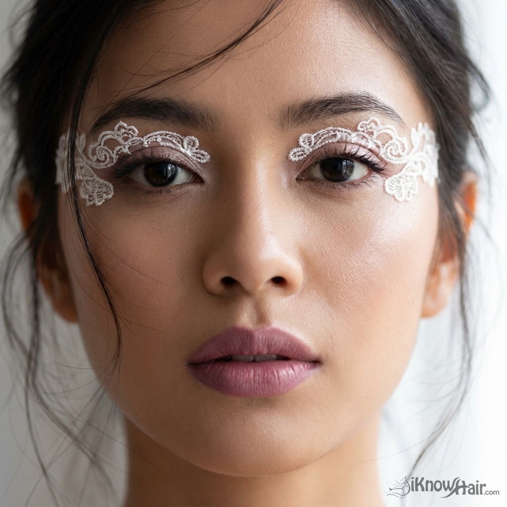 Lace pattern inspired Valentine makeup 2026
