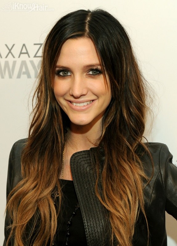 Ashlee Simpson poses backstage at the BCBG Max Azria Spring 2011 fashion show